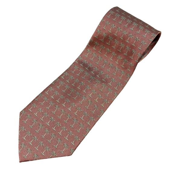 Tommy Bahama Other - Tommy Bahama Off Island Mens Silk Tie Rust Red Palm Tree Tropical‎ Hand Made